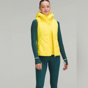Lululemon Another Mile Running Layered Vest Size 10 Sonic Yellow NWT Primaloft
